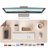 RENMTURE Double-Sided Two-Tone Faux Leather Desk mat Desktop Organization and Accessories Home an...