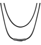 ChainsHouse Waterproof Braided Leather Cord Chain Necklace, Men Women DIY Woven Wax Rope Chain fo...