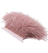 YEQIN 2 Yards Natural &amp; Soft Ostrich Feathers Fringe Trims Ribbon - Used for Dress, Sewing Decora...