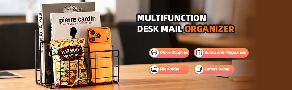 Metal Mesh Desk Mail Organizer