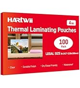 HARTWII 100Pack Legal Size Laminating Sheets 4 Mil Thermal Laminate Pouches for Extra Protection ...