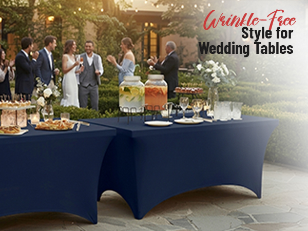 stretch fitted tablecoth fabric wedding ocassion anniversary party decoration event hotel