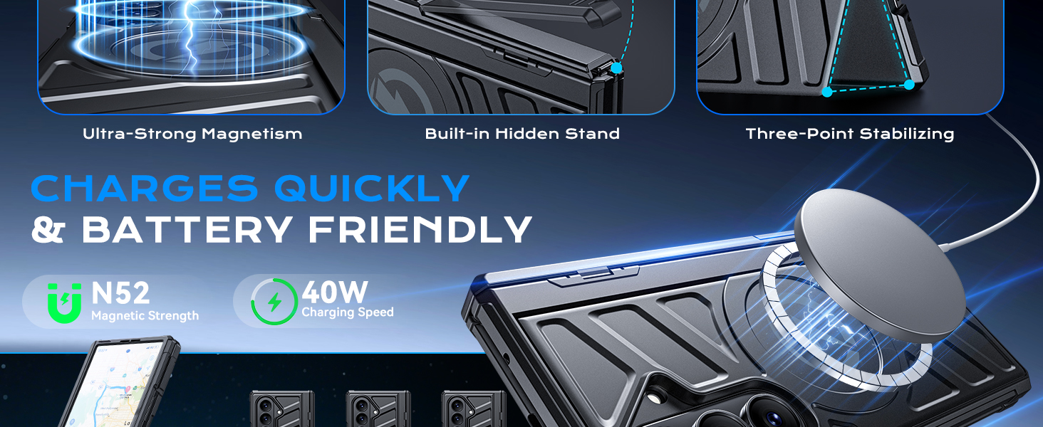 For Samsung z fold 7 case Privacy Black