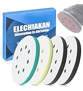 4 Pack Upgraded Foam Sanding Pads for Orbital Sander, 5 Inch 8 Holes Orbital Sander Surfprep Foam...