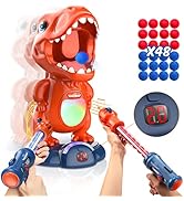 Movable Dinosaur Shooting Toys for Kids Target Shooting Games with 2 Air Pump Gun, Party Toys wit...