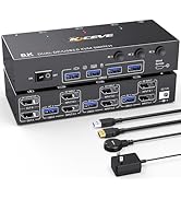 KVM Switch 3 Computer 2 Monitors, Dual Monitors Displayport USB 3.0 KVM Switcher, Supports 4K@60H...