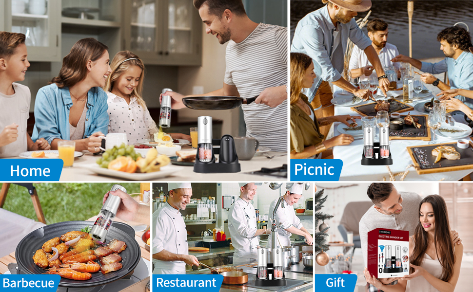 Electric Salt and Pepper Grinder Set is suitable for various scenarios