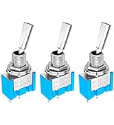 DaierTek Mini Toggle Switch SPST Miniature Small Toggle Switch ON/Off 2 Position 2 Pin 6A 125VAC ...
