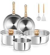 KOCH SYSTEME CS Stainless Steel Cookware Set, 18/10 Stainless Steel Pots and Pans Set 11PCS, Deta...