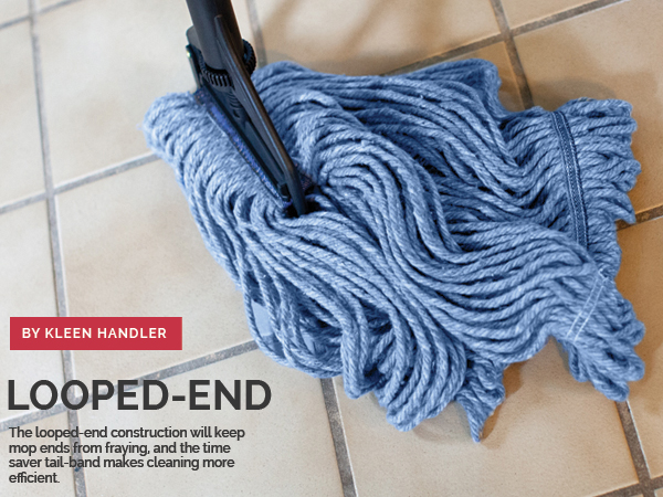 looped end with banding helps prevent unraveling, allows for several washes equals long product life