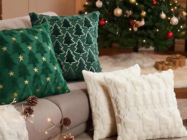 Christmas throw covers green