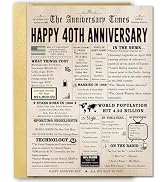 FANCYLUCKY Jumbo 40th Anniversary Cards Gifts for Women Men, Big 40 Year Anniversary Card Gift fo...
