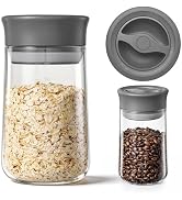 Upgraded Rotary Airtight Glass Mason Jar with Lid, NUZEAK 27oz Borosilicate Coffee Container with...