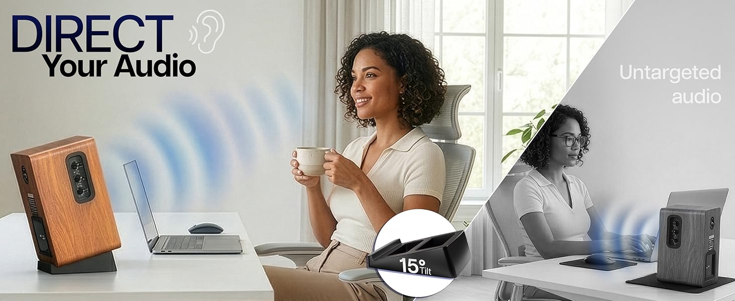 desktop speaker stands wedge angled audio riser anti vibration pad bookshelf speaker base tilt