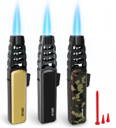 TBTeek Butane Torch Lighter - Adjustable Jet Flame Lighter, Refillable Bright Fire Blow Torch
