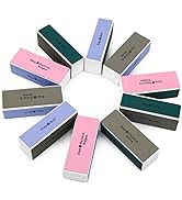 AHIER 10 pcs Nail Buffer, 4 Way Colorful Nail Art Shiner Polisher Buffing Sanding Files Block Man...