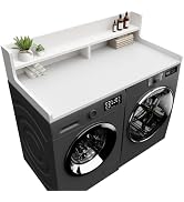 FZGhome Washer Dryer Countertop, 54" x 27.55" 2-Tier Washer Dryer Topper with Edge, for Laundry R...