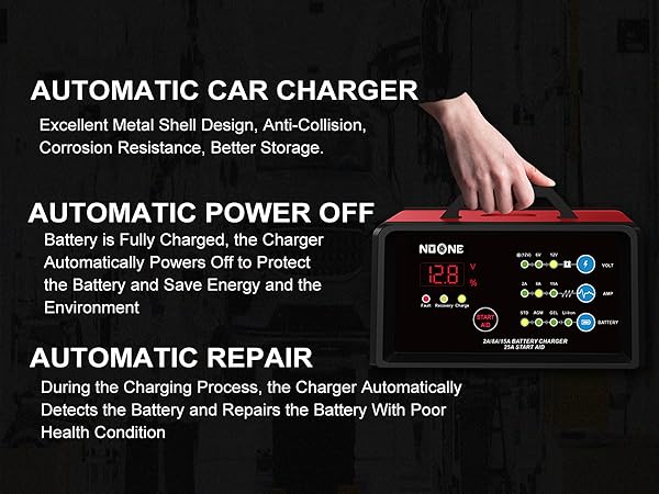 2/8/15Amp 6/12V Fully Automatic Smart Trickle Charger