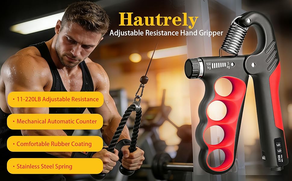 Hautrely Adjustable Resistance Hand Gripper