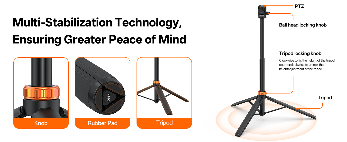 1/4 Adjustable Tripod