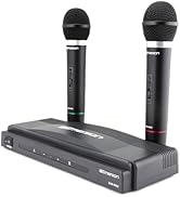 Emerson EAM-9002 Dual Handheld Wireless Microphone Starter Kit with Wireless FM Receiver, Black