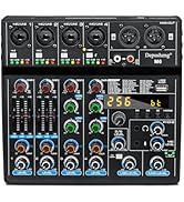 Depusheng M6 6 channel DJ mixer Portable Bluetooth MP3 Sound Mixing Console Built-in 256 digital ...