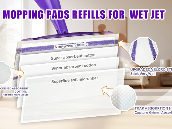 MOPPING PADS REFILLS FOR WET JET