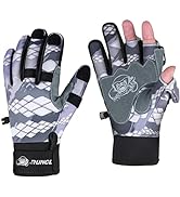 RUNCL Fishing Gloves Winter Warm RAGUEL, Touchscreen Outdoor Fishing Gloves, Neoprene 3 Cut Finge...
