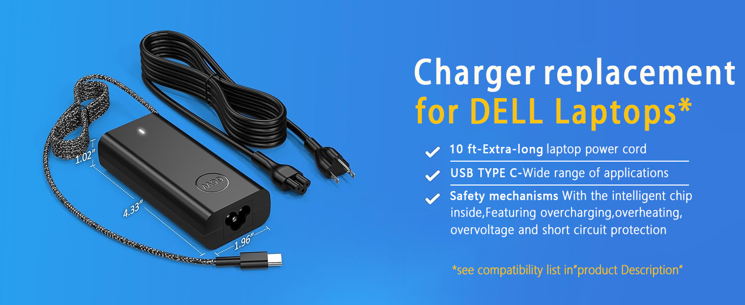 65w usb c charger,dell latitude 5420 charger,dell usbc-c charger laptop,dell xps charger