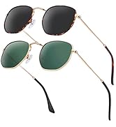 KALIYADI Hexagon Sunglasses For Women Men Polarized Square Sunglasses For Womens Sun Glasses UV P...