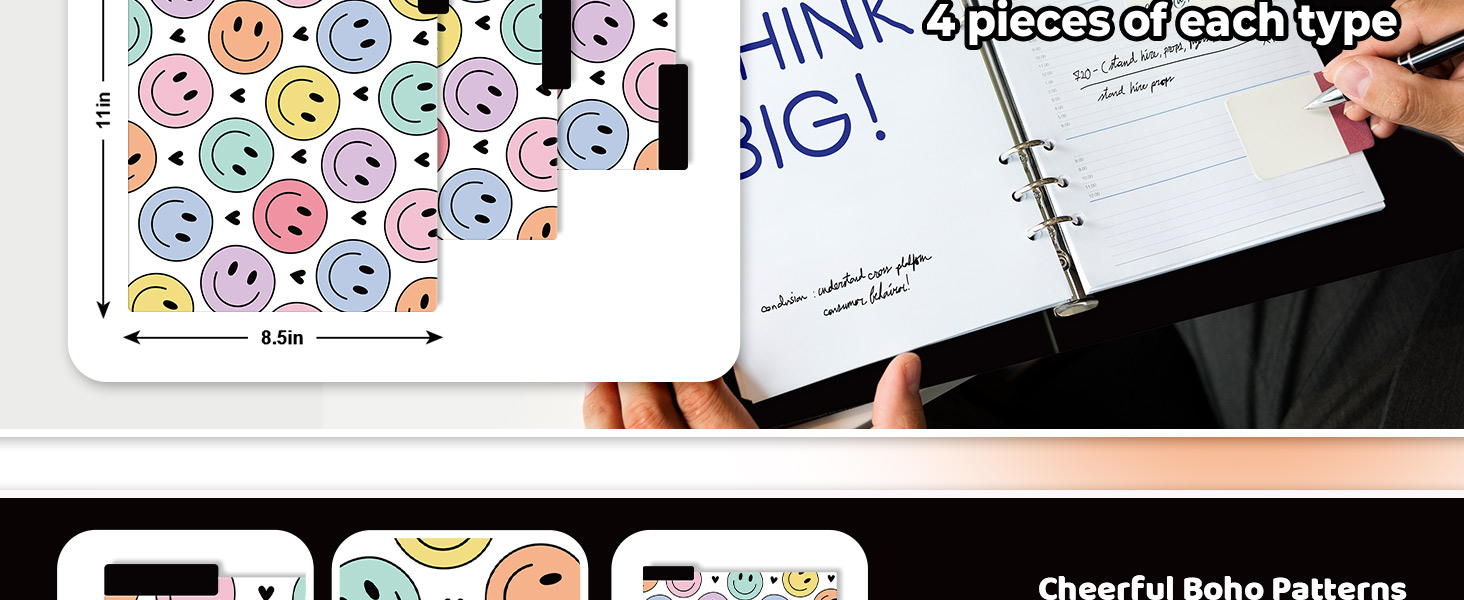 Boho Happy Face File Folders