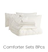 BOURINA Comforter Sets 8 Pieces - Pleat Quilted Soft Warm Oversized Microfiber Comforter Set,Ivor...