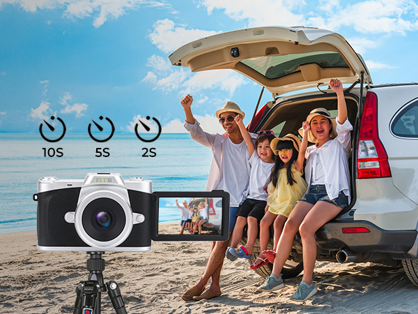 4k digital camera black self-timer