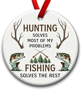 SOL VIBES Hunting and Fishing Ornament, Xmas Hanging Ornaments on Christmas Tree, Amusing Gift fo...
