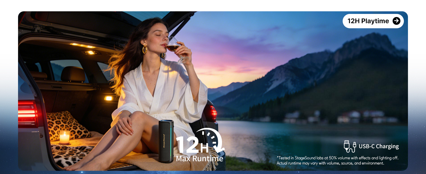 battery power blue tooth speaker for car camping travel