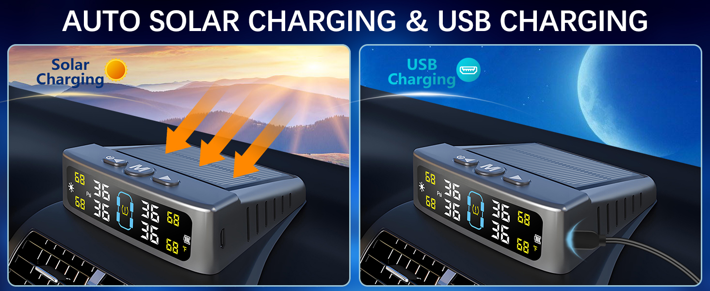 Tire Pressure Monitoring System, RV TPMS with 4 External sensors