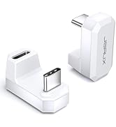 JSAUX 180° USB-C to USB-C Adapter 2 Pack, 180 Degree Angle USB-C Male to USB-C Female USB C 4.0 /...