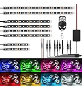 Nilight 8PCS Motorcycle RGB Led Light Kit Waterproof Multi-Color Atmosphere Lights Lamp with 4Key...