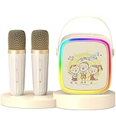 HWWR Mini Karaoke Machine for Kids & Adults, Portable Karaoke Machine with 2 Wireless Microphones...
