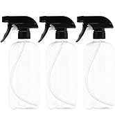 3 Pack - EPAuto Heavy Duty Chemical Resistant Bottles with Sprayer (16 oz), Clear