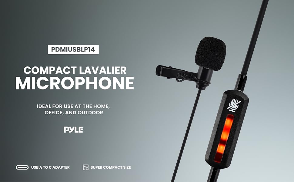 Pyle USB Lapel Microphone, Lapel Microphone, Pyle Lapel, USB Lapel, USB Lapel Microphone, Lapel Mic