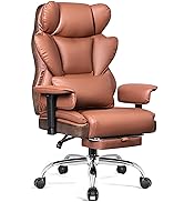 BESTFAIR Big and Tall Office Chair for Heavy People - 400 LBS Capacity Executive Chair with High ...
