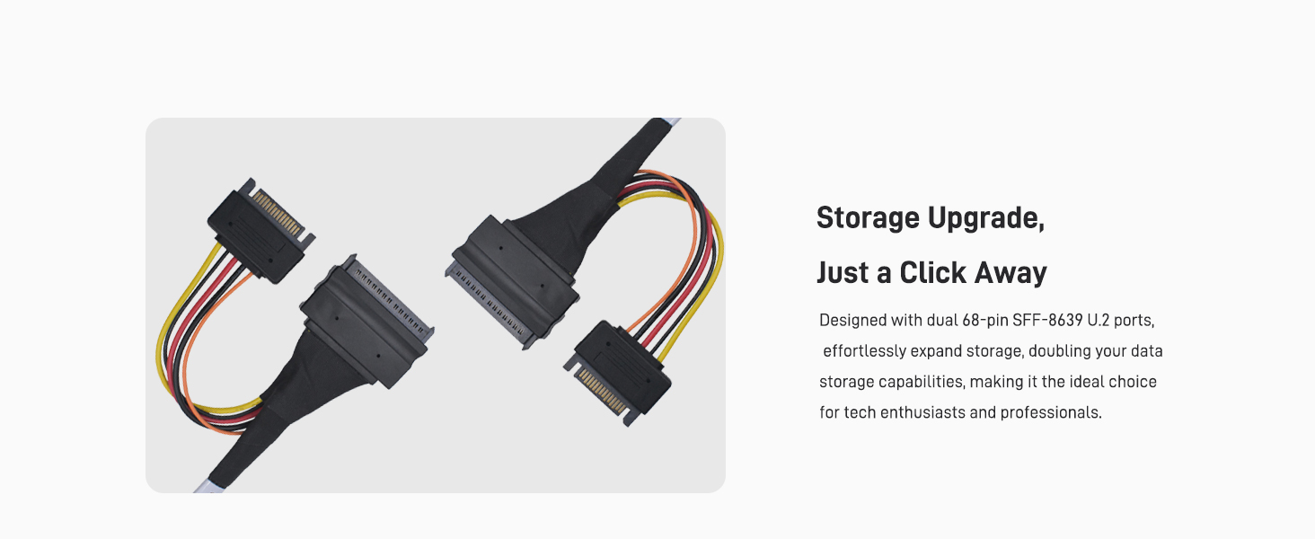 LetLinkSo PCIe 5.0 MCIO x8 to U.2 SFF-8639 8i NVMe SSD Cable Gen5 Adapter 2
