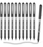Shuttle Art Rollerball Pens, 10 Pack 0.5mm Extra Fine Point Black Liquid Ink Pens, Quick Drying &amp;...