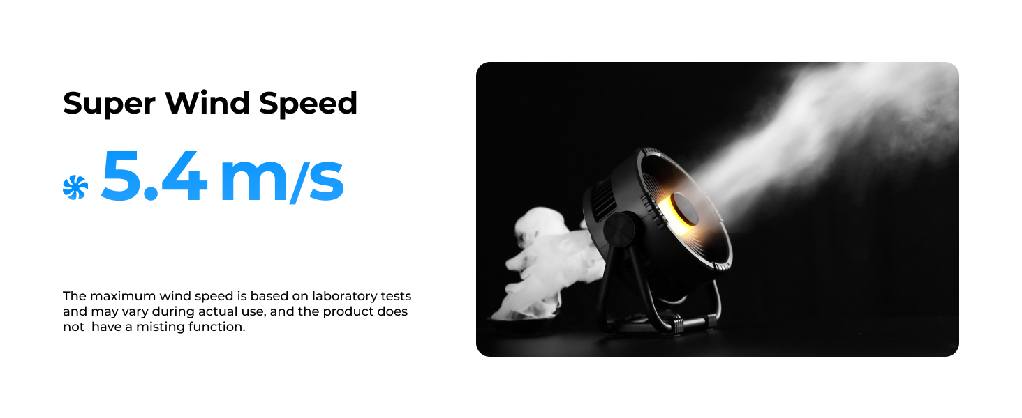 Portable Rechargeable Fan with 5.4m/s Wind Speed