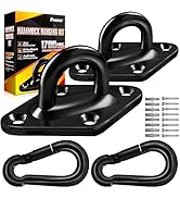 [Upgraded] 1700 lb Capacity 2PCS M10 Stainless Steel Pad Eye Hooks+2PCS 10MM Snap Hook + 8PCS Hea...