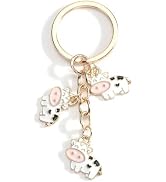 SHTALHST Cute Cow Keychain Cow Keycharms for Women Farm Animal Keycharm for Bags Phone Bag Countr...