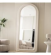 Koonmi 71"x32" Arched Mirror Full Length, Full Body Freely Standing Mirror, Flannel Floor Mirror ...
