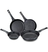 Concord 4 Pc Marble Coated Nonstick Cast Aluminum Fry Pan Skillet Set 4 Sizes. Induction Compatib...