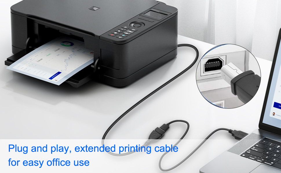 USB-A to Type-B printer cable